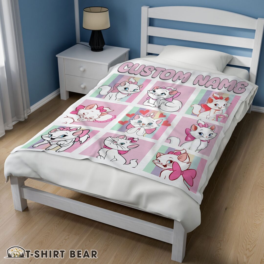 Cute Cute Disney Cartoon The Aristocats Marie Blanket Fleece Customized Blanket