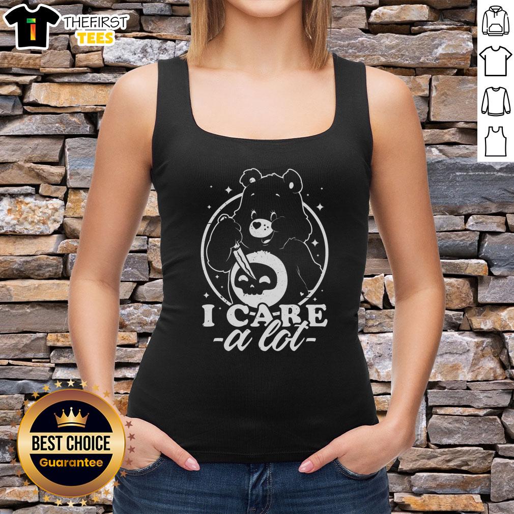 cute-death-bear-i-care-a-lot-tank-top Alt Text: Cute Death Bear I Care A Lot tank top featuring a playful bear design and vibrant colors for casual wear.