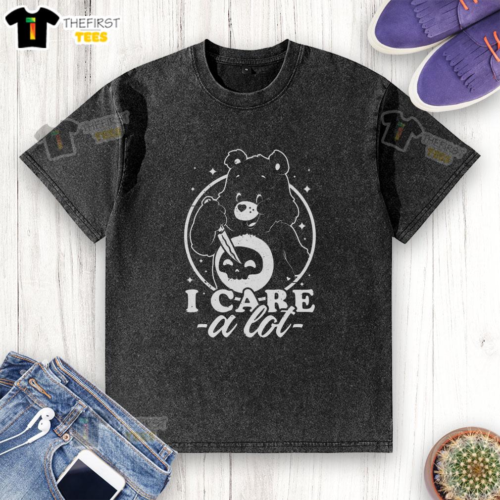 cute-death-bear-i-care-a-lot-washed-t-shirt Cute Death Bear I Care A Lot washed t-shirt featuring a playful bear design on a soft fabric background.