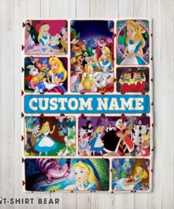 Cute Disney Alice In Wonderland Adventure Collage Blanket Fleece Customized Blanket