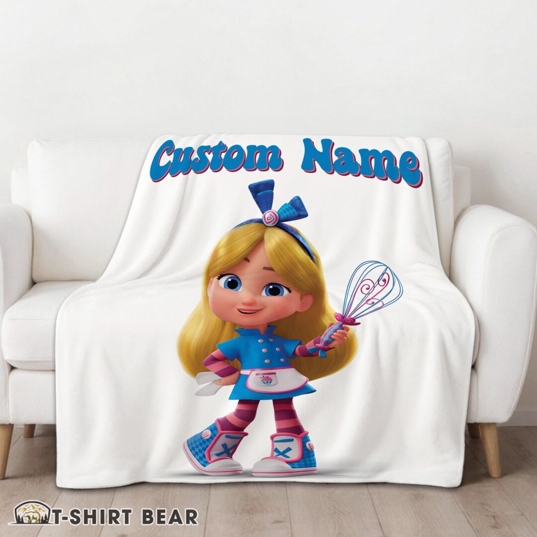 Cute Disney Alice's Wonderland Bakery Blanket Fleece Customized Blanket