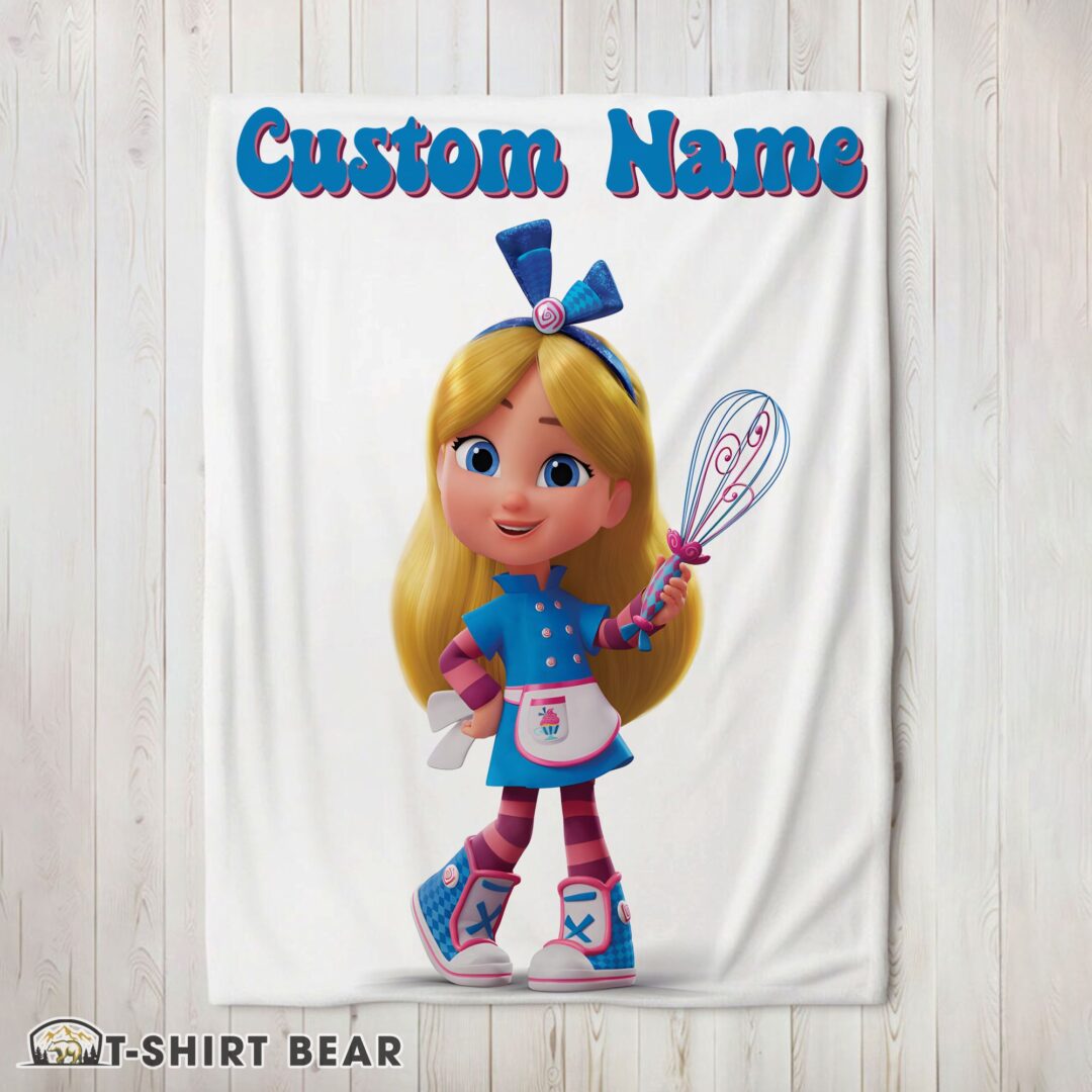 Cute Disney Alice's Wonderland Bakery Blanket Fleece Customized Blanket