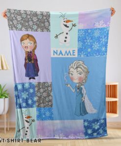Cute Disney Cartoon Frozen Elsa Princess Anna Olaf Blanket Fleece Customized Blanket