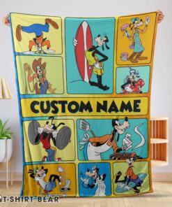 Cute Disney Cartoon Goofy With Friends Blanket Fleece Customized Blanket