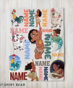 Cute Disney Cartoon Moana With Friends Blanket Fleece Customized Blanket