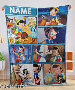 Cute Disney Cartoon Pinocchio With Friends Blanket Fleece Customized Blanket
