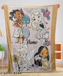 Hot Cute Disney Cartoon Princess Characters Blanket Fleece Customized Blanket