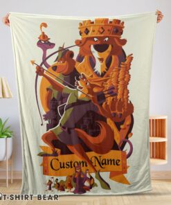 Cute Disney Cartoon Robin Hood Blanket Fleece Customized Blanket
