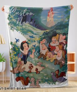 Cute Disney Cartoon Snow White With The Seven Dwarfs Customized Blanket