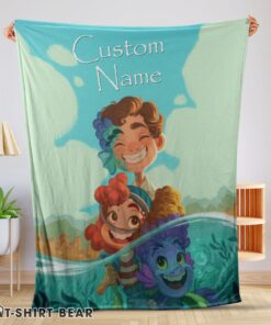 Cute Disney Cartoon Summer Of Luca With Friends Blanket Fleece Customized Blanket