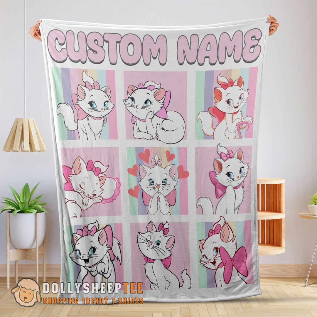 Cute Disney Cartoon The Aristocats Marie Blanket Customized Blanket