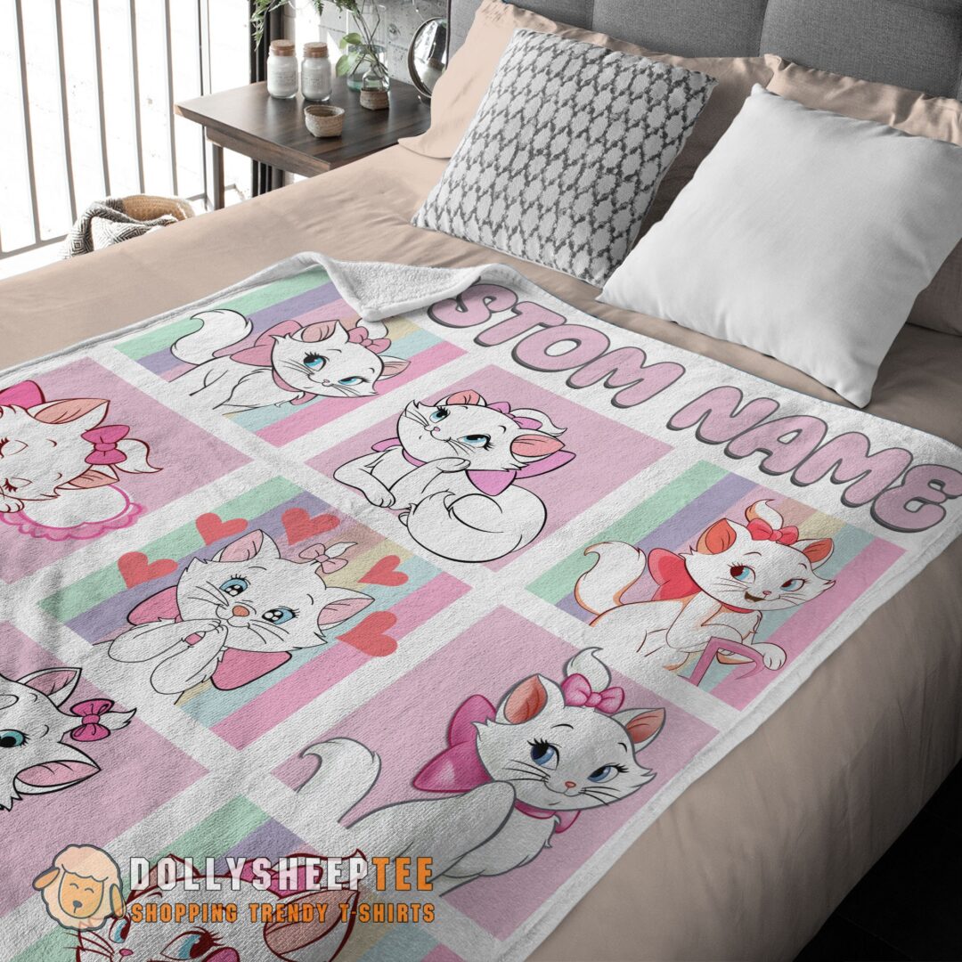 Cute Disney Cartoon The Aristocats Marie Blanket Customized Blanket