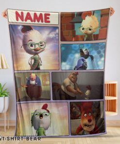 Cute Disney Chicken Little Collage Poster Blanket Fleece Customized Blanket
