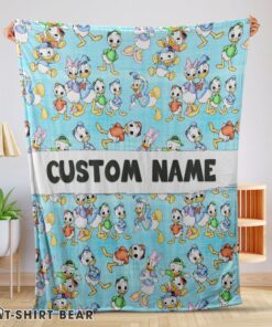 Cute Disney Donald Duck Daisy Huey Dewey Louie Blanket Fleece Customized Blanket