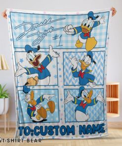 Cute Disney Donald Duck With Signature And Friends Donald Duck Moods Blanket Customize Blanket