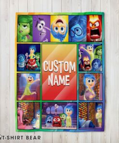 Cute Disney Inside Out Colorful Collage Blanket Fleece Customized Blanket