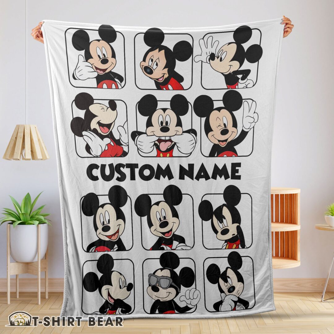 Cute Disney Mickey And Friends Mickey Mouse Moods Blanket Customize Blanket
