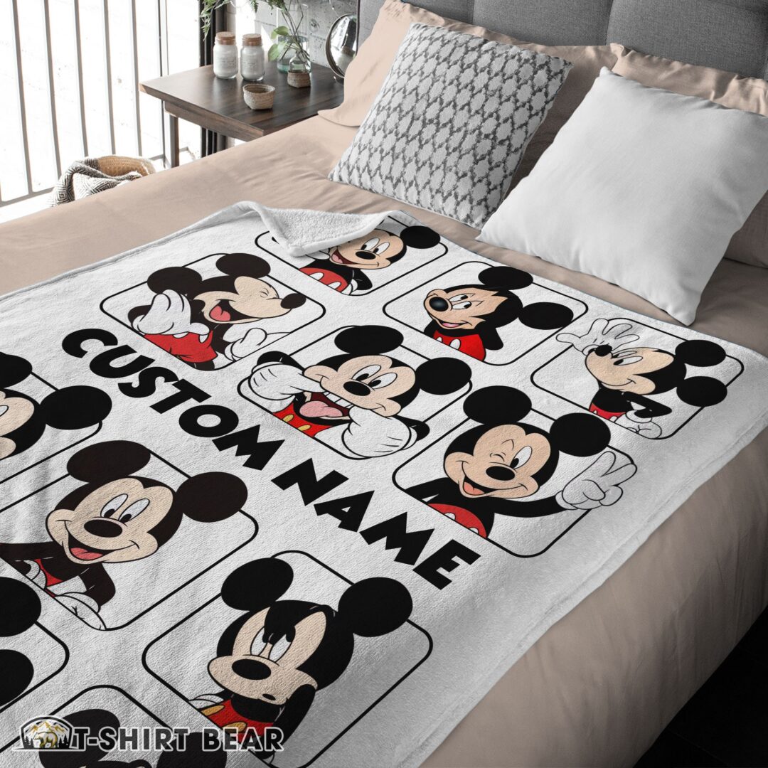 Cute Disney Mickey And Friends Mickey Mouse Moods Blanket Customize Blanket