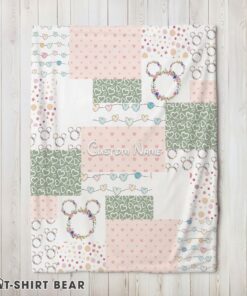 Cute Disney Mickey Logo Heart Texture Blanket Fleece Customized Blanket