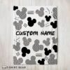 Cute Disney Mickey Logo Texture Blanket Fleece Customized Blanket