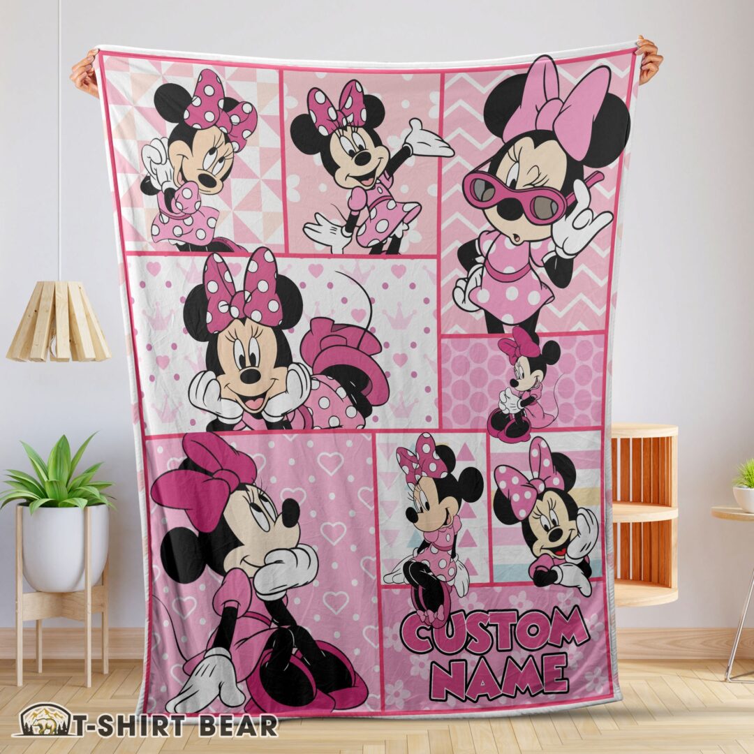 Cute Disney Minnie Mouse And Friends Minnie Mouse Moods Blanket Customize Blanket-mk-01 (1)