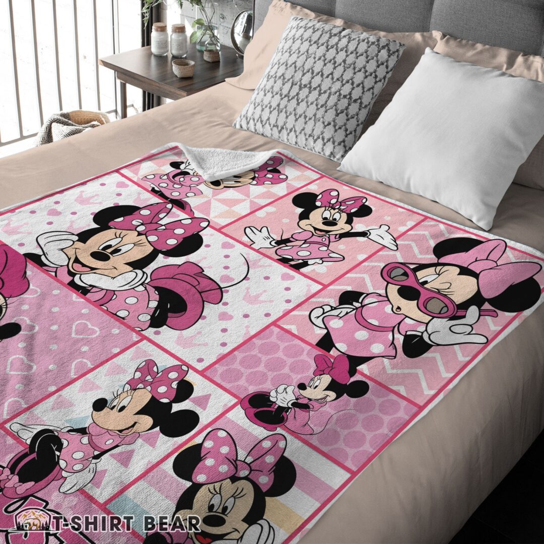 Cute Disney Minnie Mouse And Friends Minnie Mouse Moods Blanket Customize Blanket-mk-01 (2)