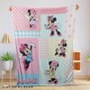 Cute Disney Minnie Mouse Patchwork Pattern Blanket Fleece Customized Blanket