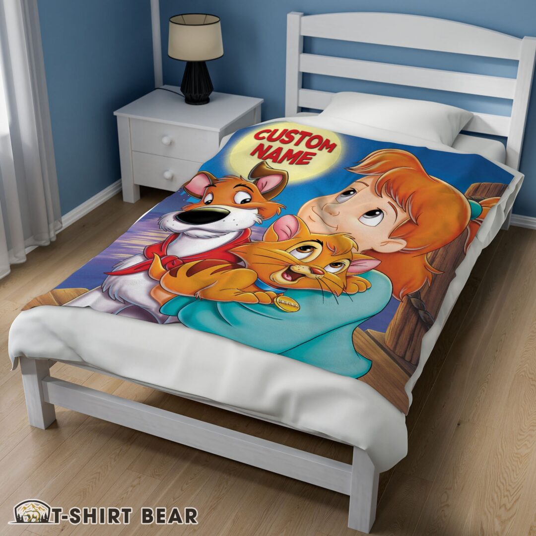 Cute Disney Oliver & Company Jenny Foxworth Oliver Dodger Blanket Fleece Customized Blanket-mk-02