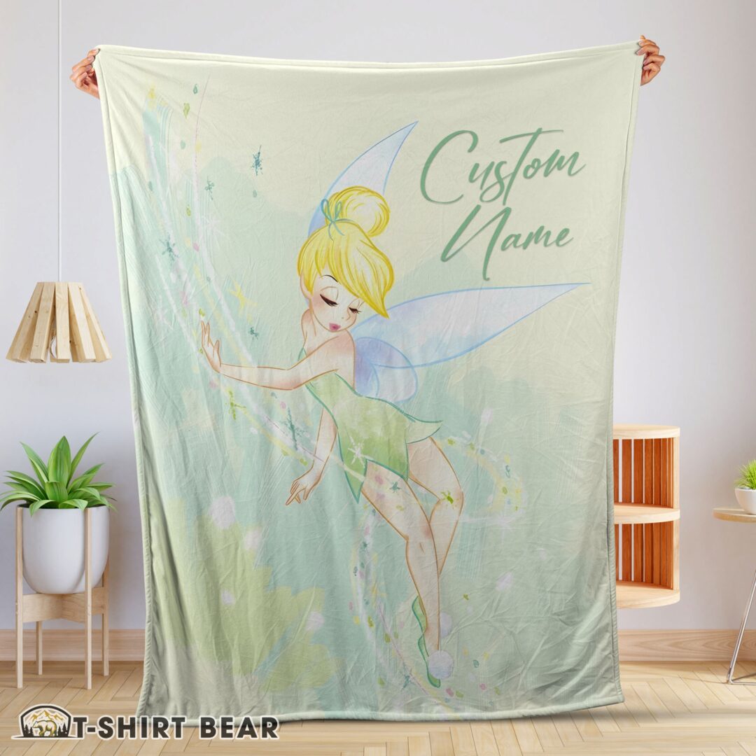 Cute Disney Peter Pan Tinker Bell Blanket Fleece Customized Blanket