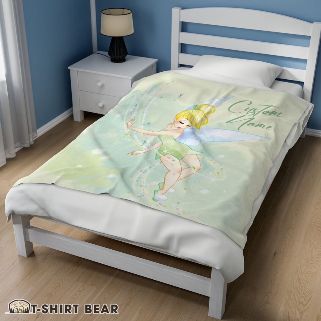 Cute Disney Peter Pan Tinker Bell Blanket Fleece Customized Blanket