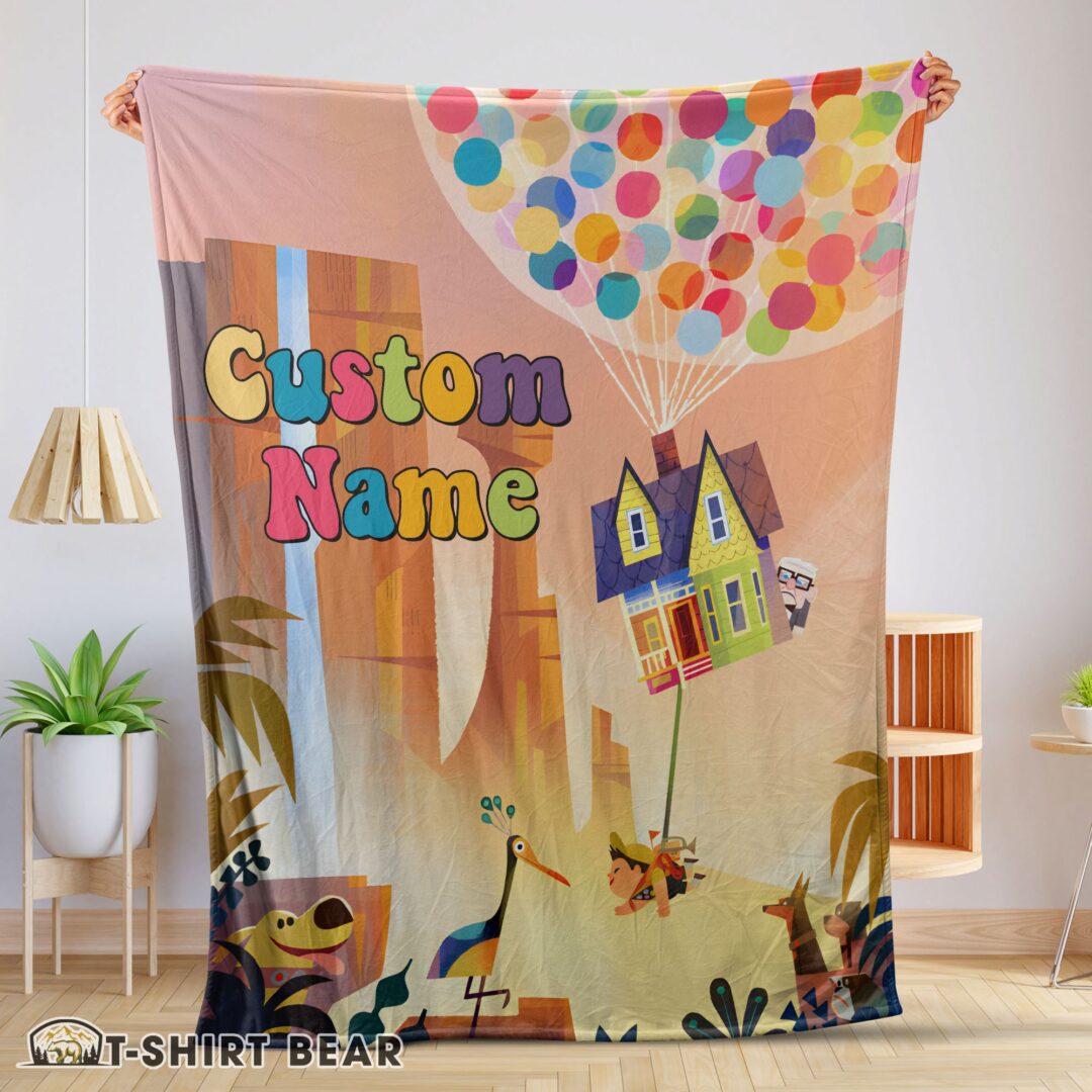 Cute Disney Pixar Up With Our BalloonsAnd Sky With House Movie Blanket Customize Blanket-mk-01 (1)