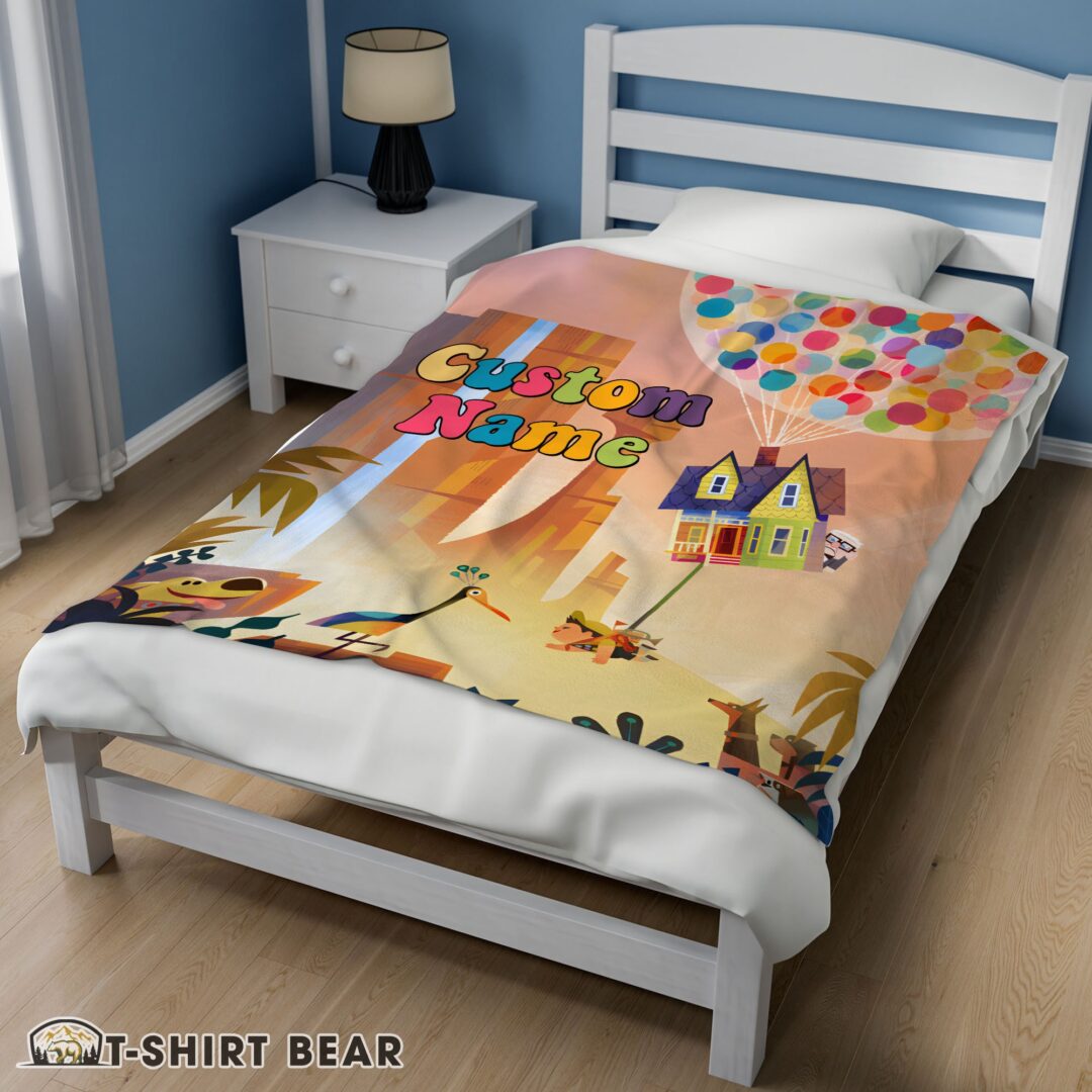 Cute Disney Pixar Up With Our BalloonsAnd Sky With House Movie Blanket Customize Blanket-mk-01 (2)