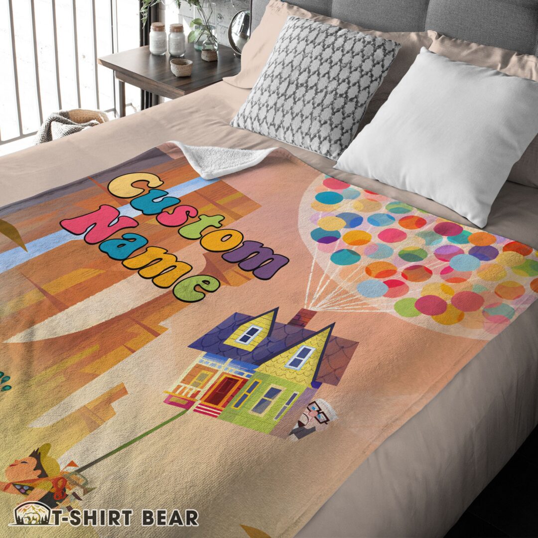 Cute Disney Pixar Up With Our BalloonsAnd Sky With House Movie Blanket Customize Blanket-mk-01 (3)