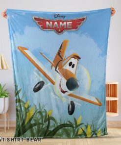 Cute Disney Planes Movie Dusty Crophopper Blanket Fleece Customized Blanket