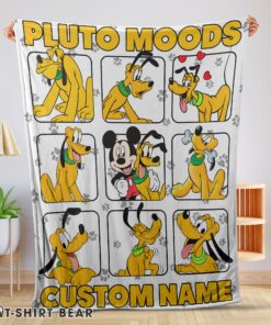 Cute Disney Pluto Dog And Friends Pluto Dog Moods Blanket Customize Blanket