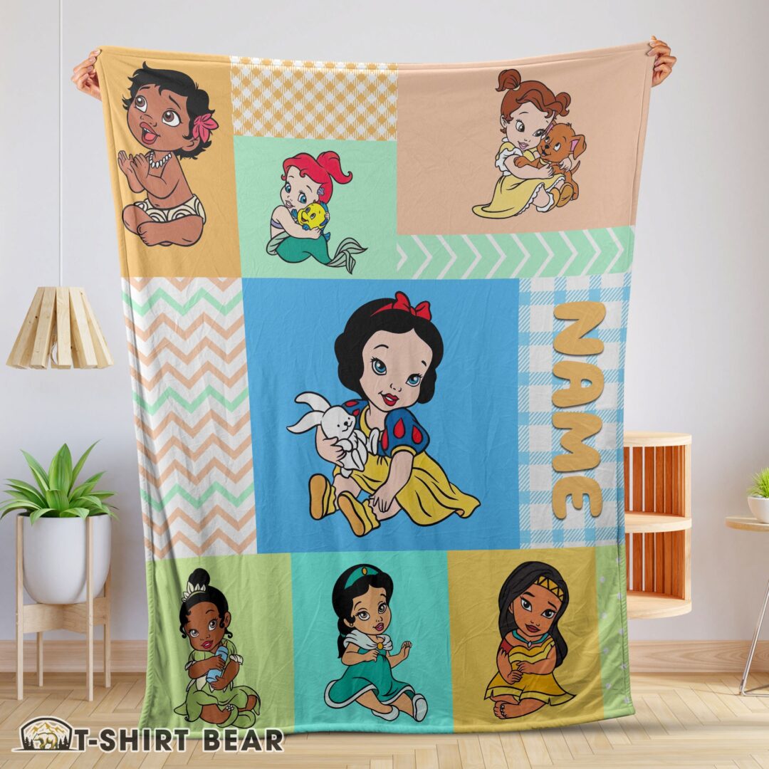 Cute Disney Princess Baby Princess Blanket Fleece Customized Blanket