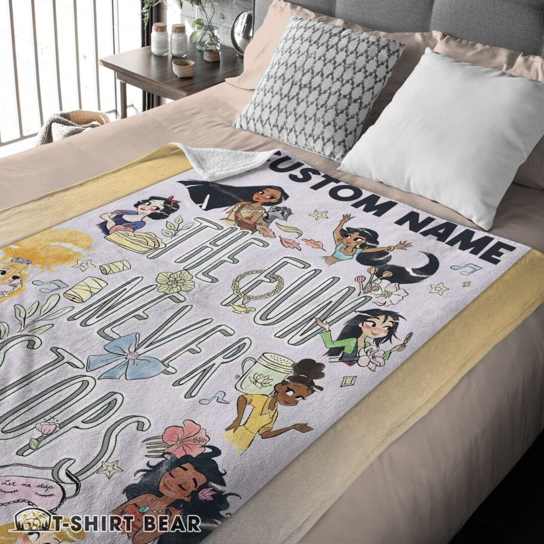 Cute Disney Princess The Fun Never Stops Blanket Fleece Customized Blanket