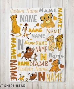 Cute Disney Simba Timon Pumbaa The Lion King Blanket Fleece Customized Blanket