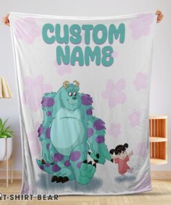 Cute Disney Sulley & Boo Monsters Inc Blanket Fleece Customized Blanket