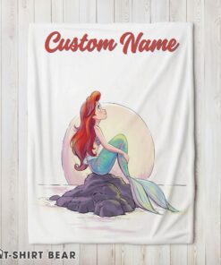 Cute Disney The Little Mermaid Delicate And Painterly Blanket Fleece Customized Blanket