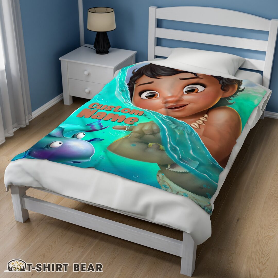 Cute Disney Toddler Moana Blanket Fleece Customized Blanket