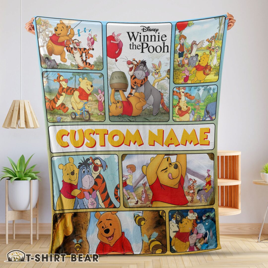 Cute Disney Winnie The Pooh With Friends Blanket Fleece Customized Blanket