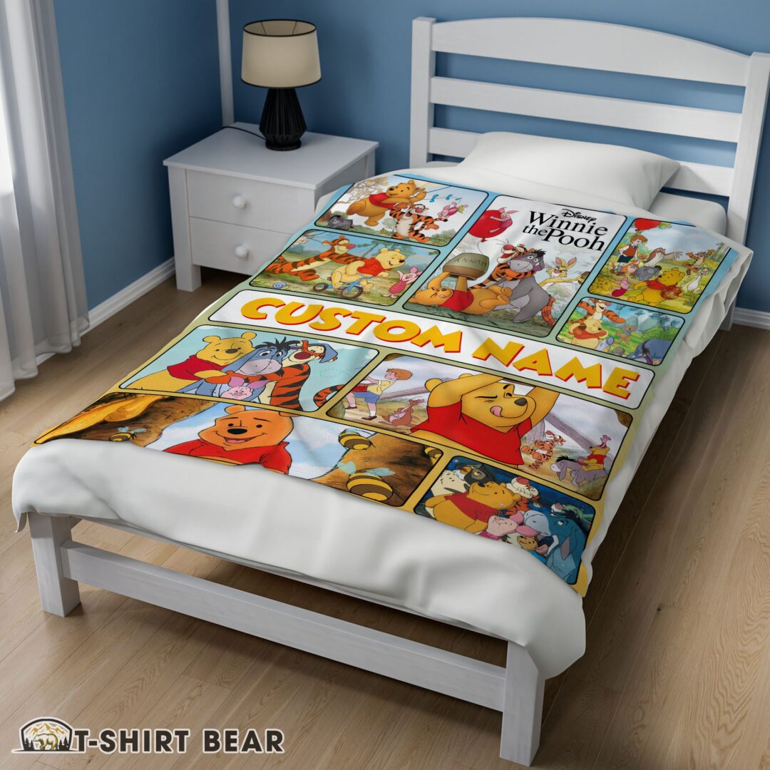 Cute Disney Winnie The Pooh With Friends Blanket Fleece Customized Blanket