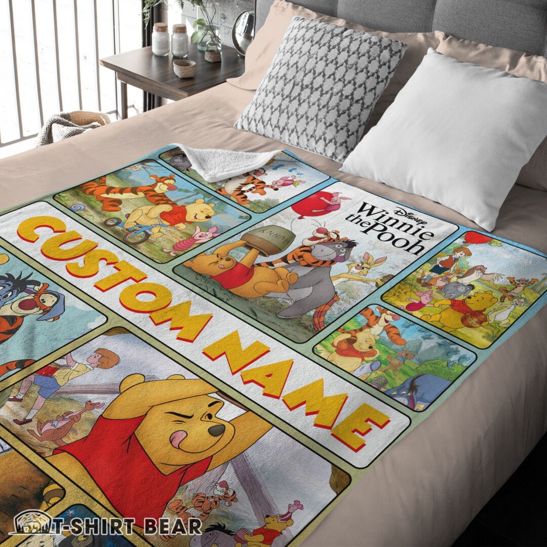 Cute Disney Winnie The Pooh With Friends Blanket Fleece Customized Blanket
