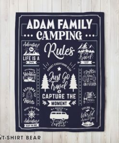 Cute Family Camping Rulers Capture The Moment Blanket Fleece Customized Blanket