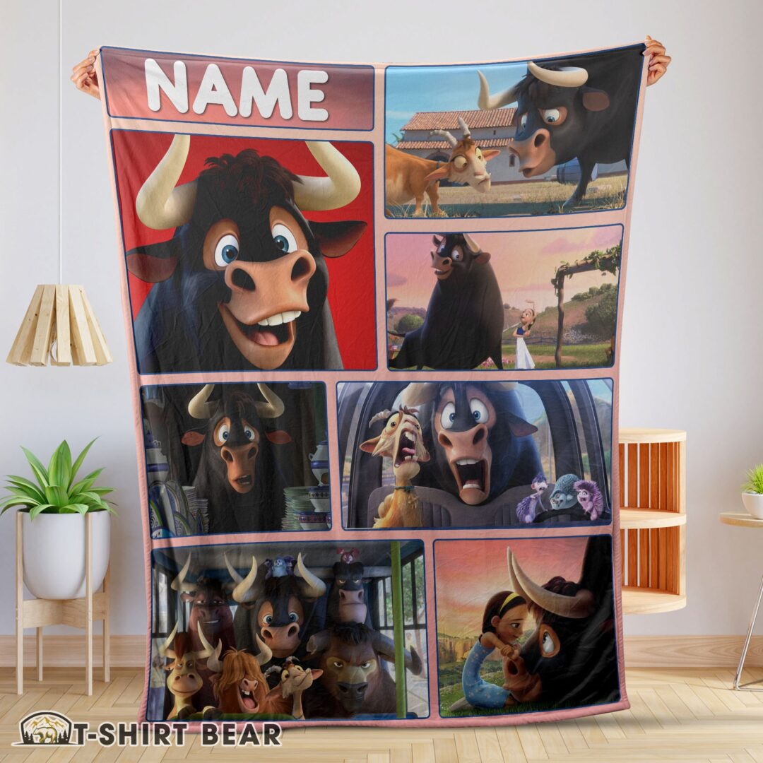 Cute Ferdinand And Friends The Gentle Bull's Journey Blanket Fleece Customized Blanket-mk-01