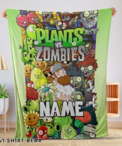 Cute Game Plants vs Zombies All Character Blanket Fleece Customized Blanket