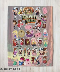 Cute Gravity Falls Dipper Mabel & Waddles Sticker Collage Blanket Fleece Customized Blanket