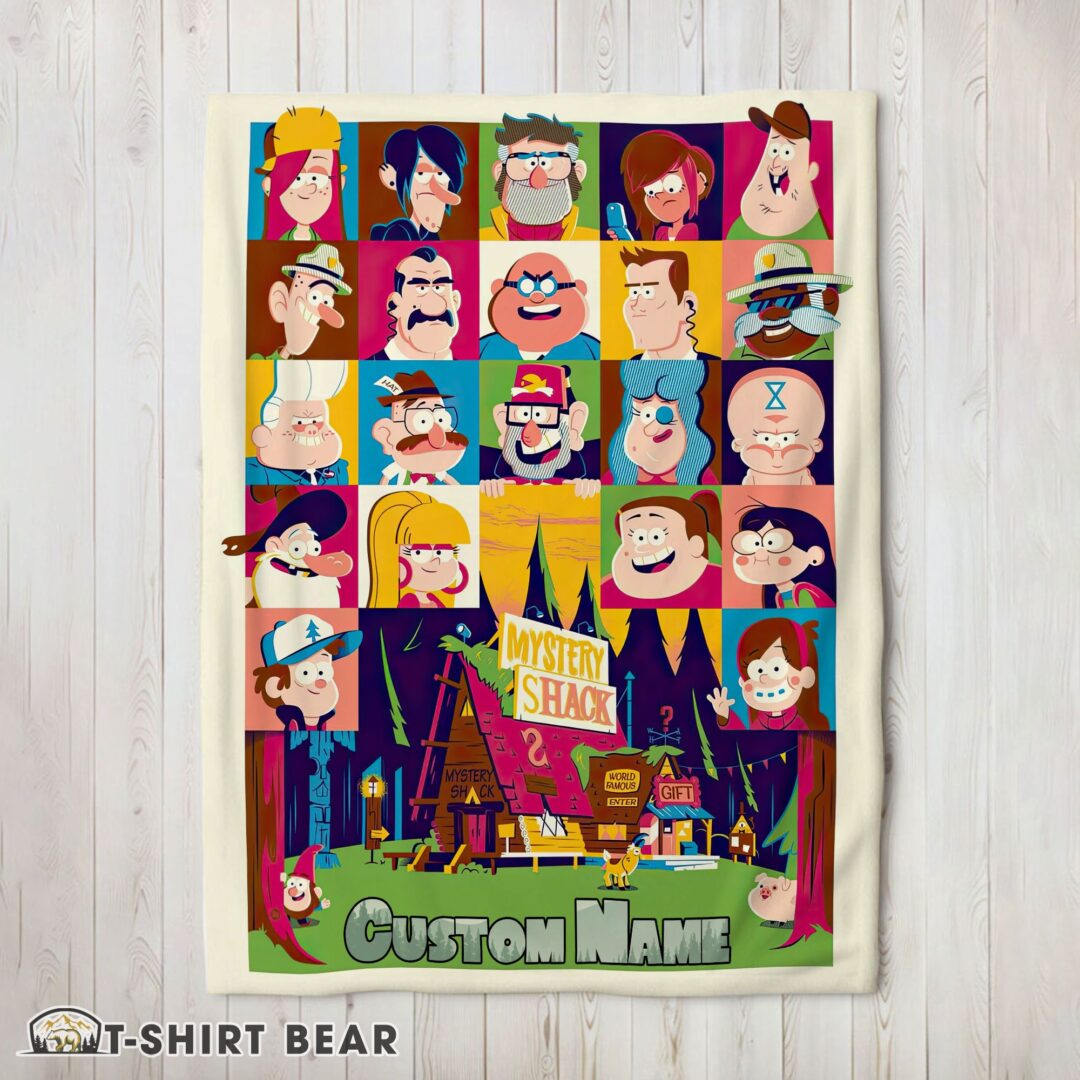 Cute Gravity Falls Mystery Shack Characters Collage Blanket Fleece Customized Blanket-mk-02