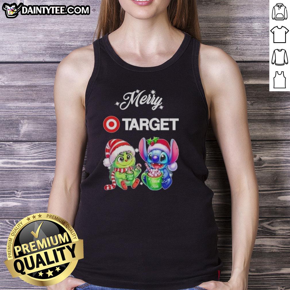 cute-grinch-and-stitch-x-target-merry-christmas-tank-top Alt Text: Cute Grinch and Stitch X Target Merry Christmas tank top featuring festive designs for holiday cheer.